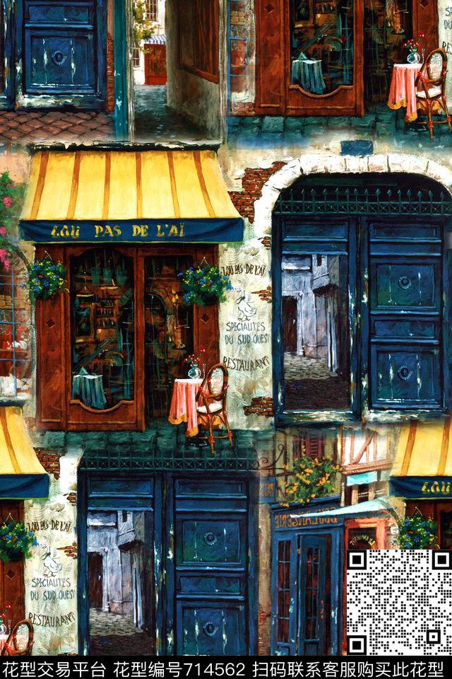 时尚休闲建筑数码印花华亿平台下载（图片编号: 714562） - 瓦栏（Walan）