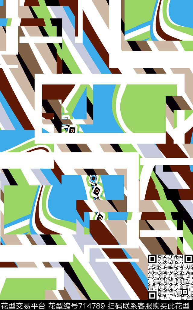 几何条纹方格数码印花华亿平台下载（图片编号: 714789） - 瓦栏（Walan）