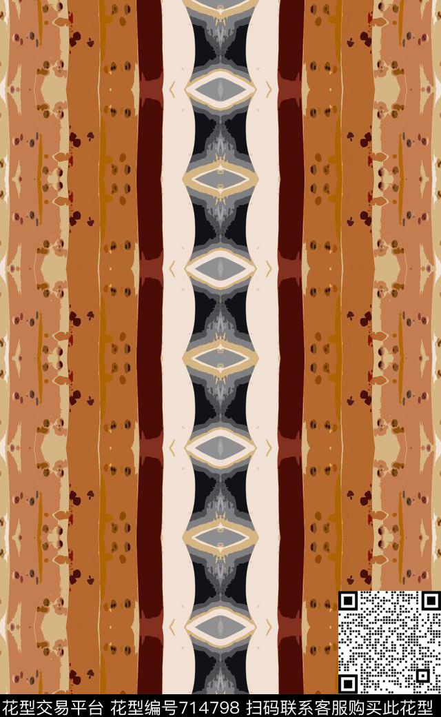 竖条几何炫彩条纹图案数码印花华亿平台下载（图片编号: 714798） - 瓦栏（Walan）