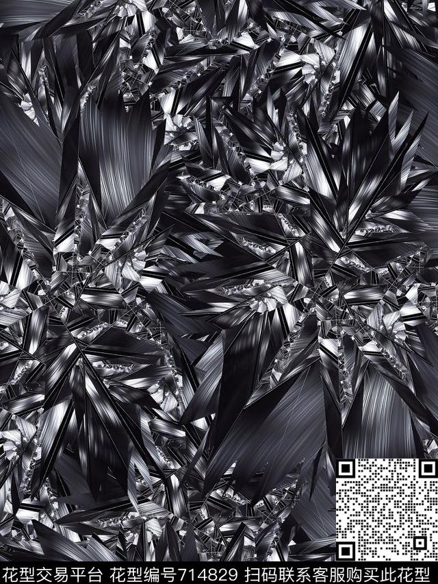 复古抽象男装华亿平台数码印花华亿平台下载（图片编号: 714829） - 瓦栏（Walan）