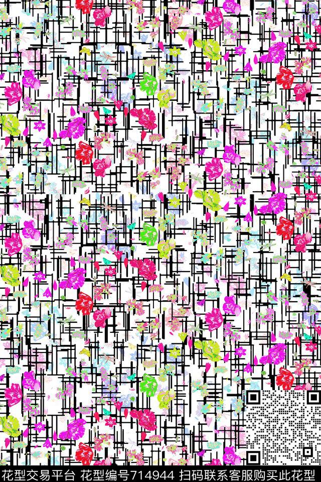几何纹理抽象肌理纹理小碎花数码印花华亿平台下载（图片编号: 714944） - 瓦栏（Walan）