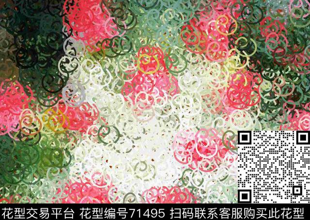 圆圈缠绕环绕数码印花华亿平台下载（图片编号: 71495） - 瓦栏（Walan）