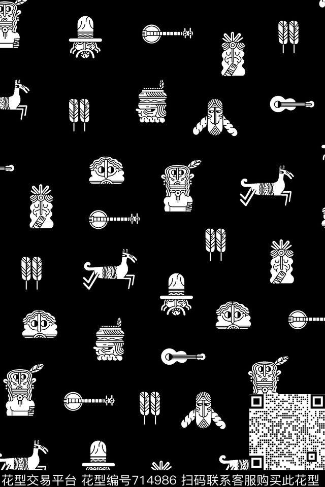 动物卡通男装抽象手绘T恤印花卫衣加克印花衬衫裤子印花外套印花羽绒服印花时尚潮流潮牌大牌复古英文字欧美高清数码立体传统印花华亿平台下载（图片编号: 714986） - 瓦栏（Walan）