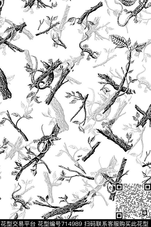 树枝动物男装抽象手绘T恤印花卫衣加克印花衬衫裤子印花外套印花羽绒服印花时尚潮流潮牌大牌复古英文字欧美高清数码立体传统印花华亿平台下载（图片编号: 714989） - 瓦栏（Walan）