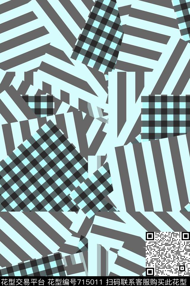 条子条纹格子数码印花华亿平台下载（图片编号: 715011） - 瓦栏（Walan）