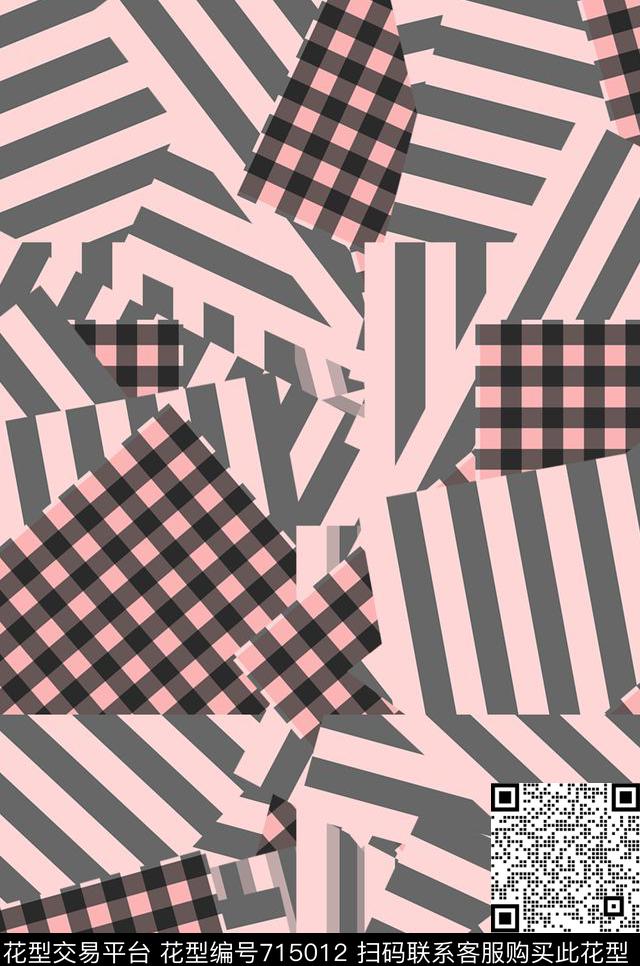 条子条纹格子数码印花华亿平台下载（图片编号: 715012） - 瓦栏（Walan）