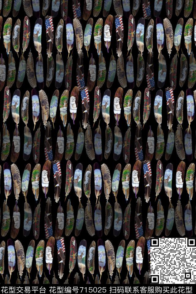 部落羽毛动物纹羽毛上的动物图案传统印花华亿平台下载（图片编号: 715025） - 瓦栏（Walan）