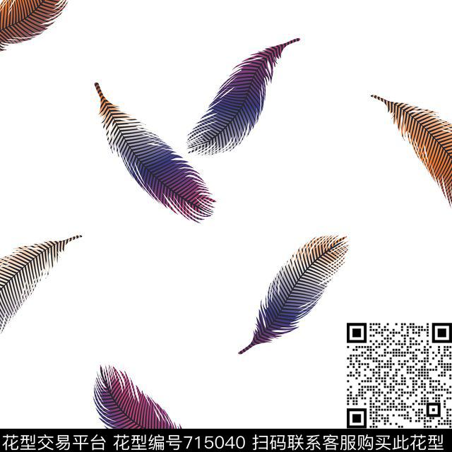 浸染渐变叶子渐变数码印花华亿平台下载（图片编号: 715040） - 瓦栏（Walan）