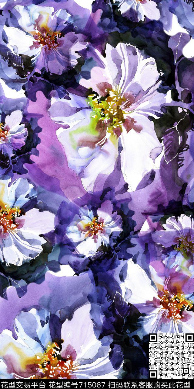 乱花花朵花卉数码印花华亿平台下载（图片编号: 715067） - 瓦栏（Walan）