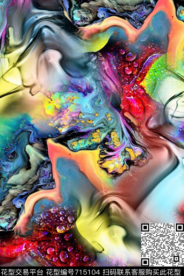 抽象几何拼接数码印花华亿平台下载（图片编号: 715104） - 瓦栏（Walan）