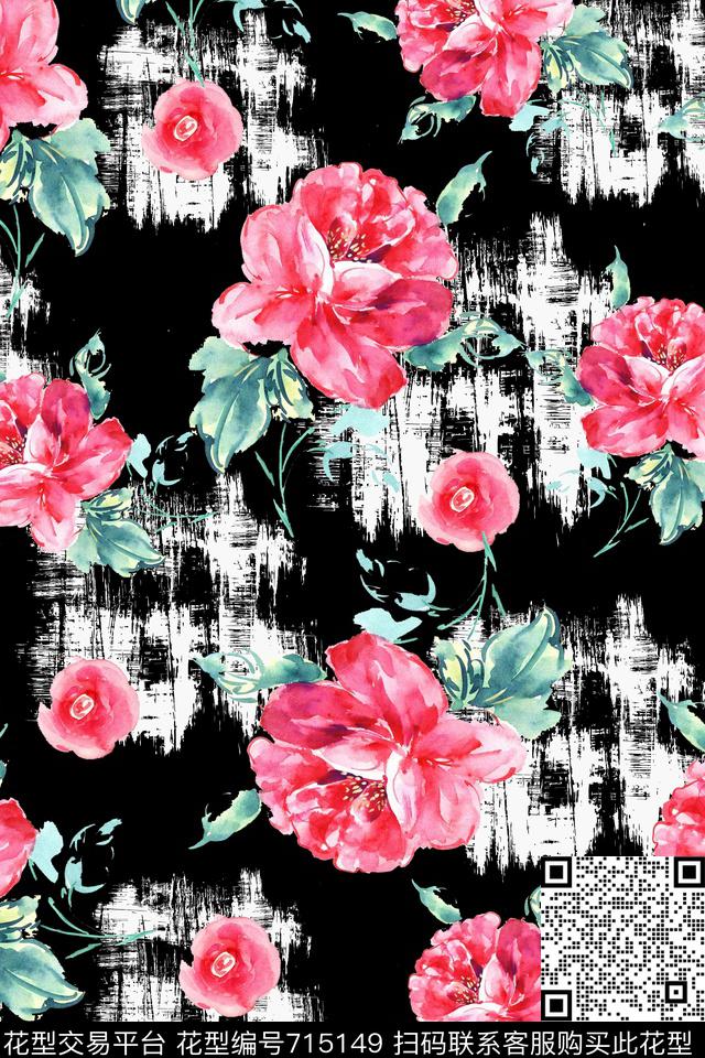 小碎花花朵花卉数码印花华亿平台下载（图片编号: 715149） - 瓦栏（Walan）