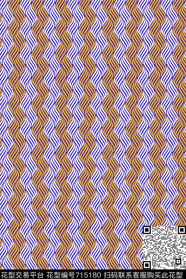 竖条曲线条纹数码印花华亿平台下载（图片编号: 715180） - 瓦栏（Walan）