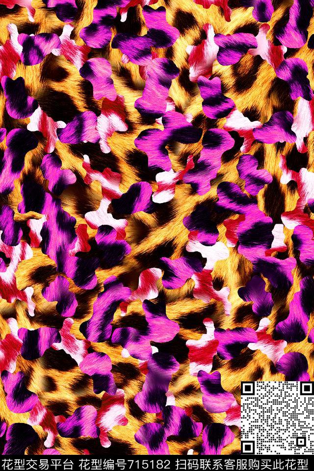 迷彩皮毛豹纹迷彩炫彩迷彩数码印花华亿平台下载（图片编号: 715182） - 瓦栏（Walan）
