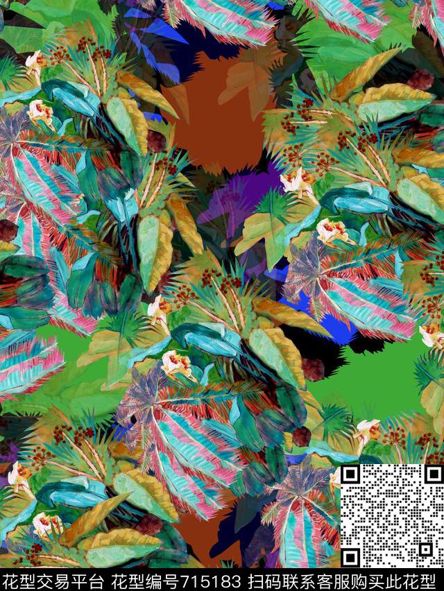 女装华亿平台秘密3.0【热带风情】花卉数码印花华亿平台下载（图片编号: 715183） - 瓦栏（Walan）