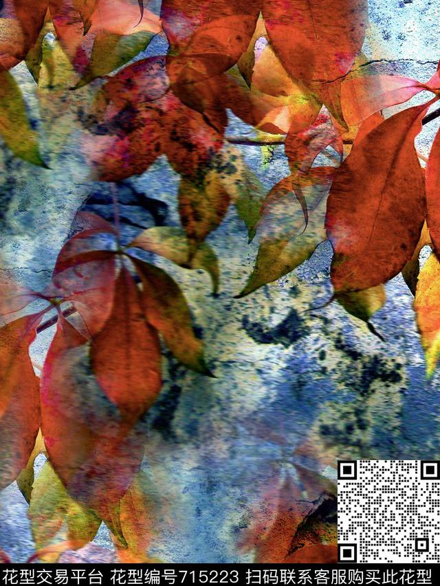 ♥红桃A〖复古时代〗复古植物数码印花华亿平台下载（图片编号: 715223） - 瓦栏（Walan）