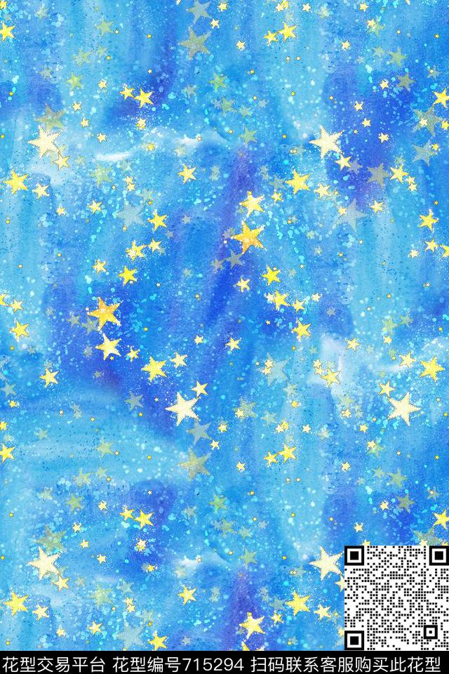 星空图案抽象笔刷纹理五角星数码印花华亿平台下载（图片编号: 715294） - 瓦栏（Walan）