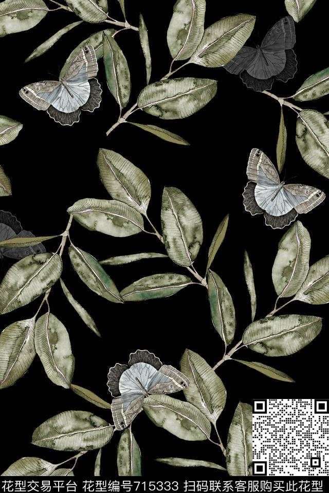 树叶男装羽绒服印花女装印花数码印花华亿平台下载（图片编号: 715333） - 瓦栏（Walan）