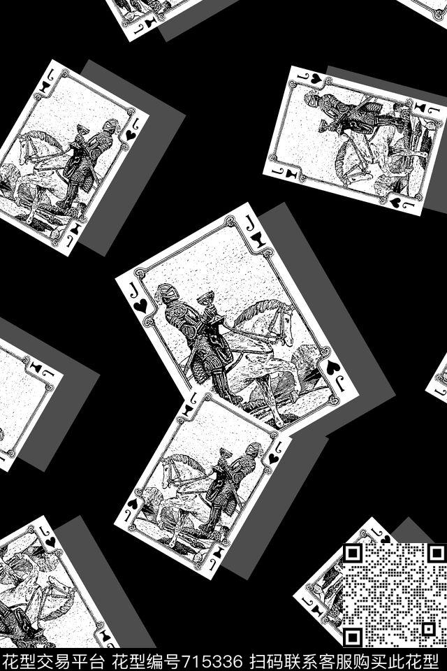 扑克牌男装印花抽象手绘T恤印花卫衣加克印花衬衫裤子印花外套印花羽绒服印花时尚潮流潮牌大牌复古英文字欧美高清数码立体传统印花华亿平台下载（图片编号: 715336） - 瓦栏（Walan）