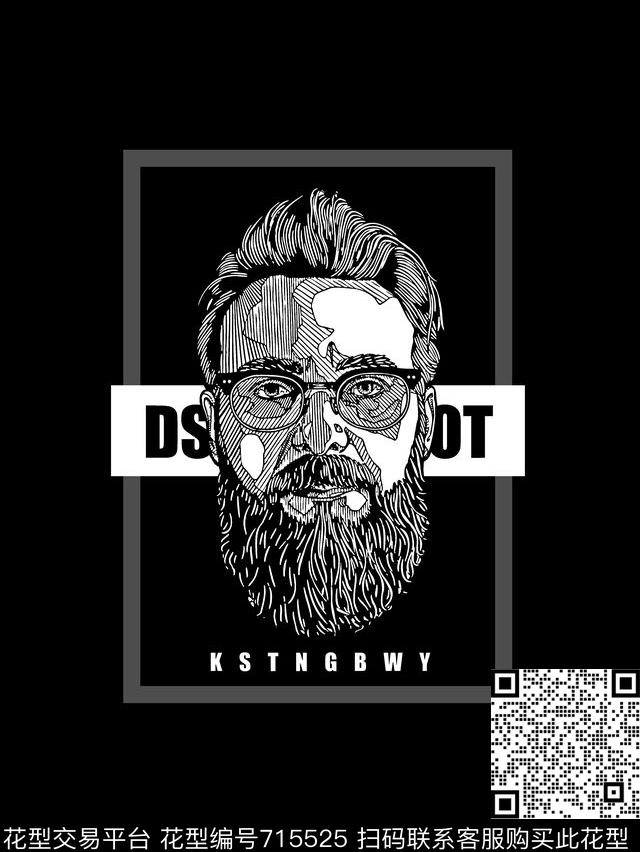 人物像男装T恤印花抽象手绘T恤印花卫衣加克印花衬衫裤子印花外套印花羽绒服印花时尚潮流潮牌大牌复古英文字欧美高清数码立体数码印花华亿平台下载（图片编号: 715525） - 瓦栏（Walan）