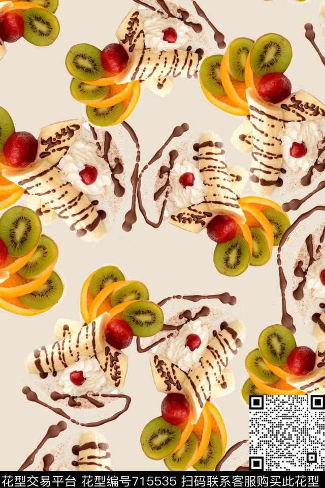 香蕉猕猴桃橙子数码印花华亿平台下载（图片编号: 715535） - 瓦栏（Walan）