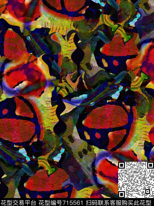 女装华亿平台抽象秘密3.0【抽象形态】数码印花华亿平台下载（图片编号: 715561） - 瓦栏（Walan）