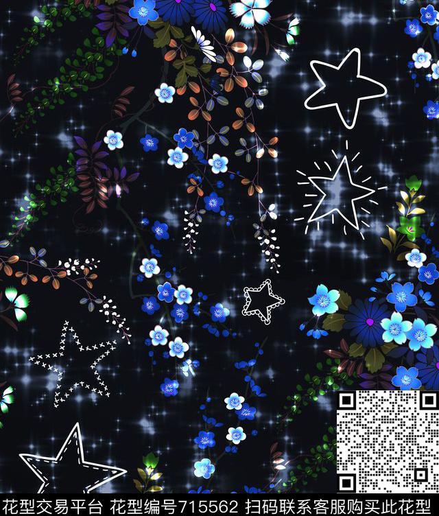 几何花卉星空数码印花华亿平台下载（图片编号: 715562） - 瓦栏（Walan）