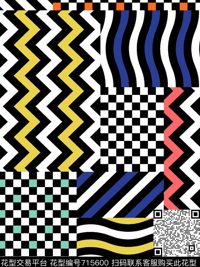 色块不规则几何几何传统印花华亿平台下载（图片编号: 715600） - 瓦栏（Walan）