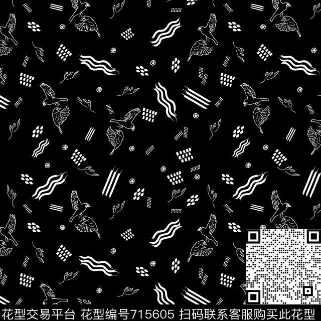 动物女装鸽子传统印花华亿平台下载（图片编号: 715605） - 瓦栏（Walan）