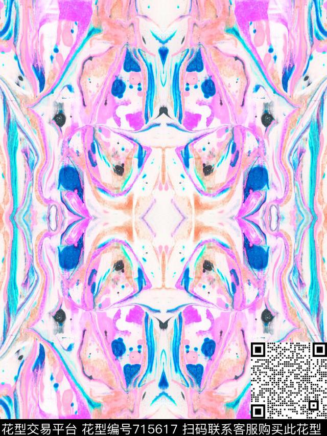 石纹女装大理石数码印花华亿平台下载（图片编号: 715617） - 瓦栏（Walan）