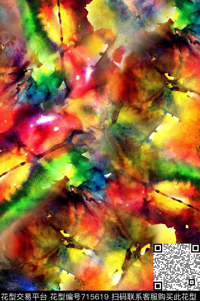 热带油画水彩数码印花华亿平台下载（图片编号: 715619） - 瓦栏（Walan）