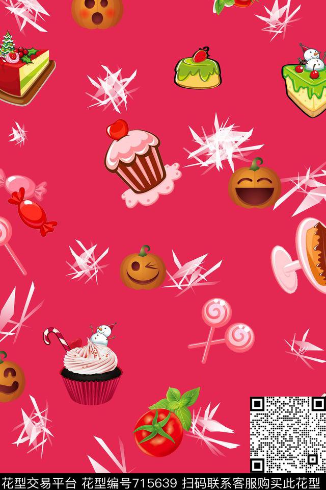 冰淇淋棒棒糖南瓜数码印花华亿平台下载（图片编号: 715639） - 瓦栏（Walan）