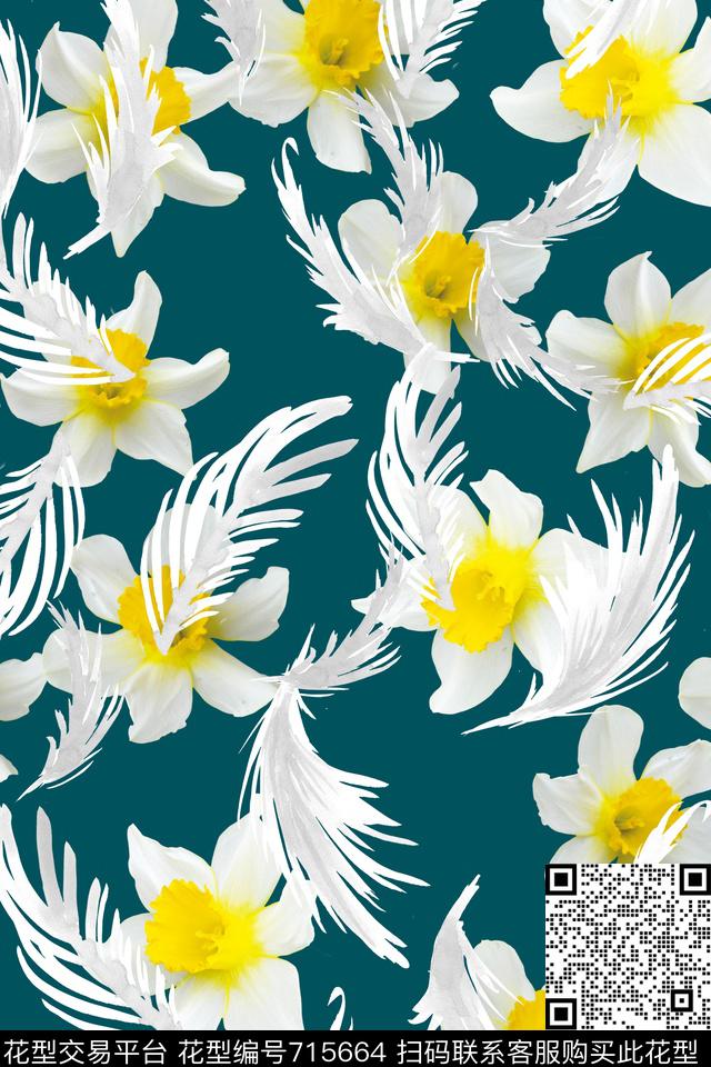 大花牡丹玫瑰数码印花华亿平台下载（图片编号: 715664） - 瓦栏（Walan）