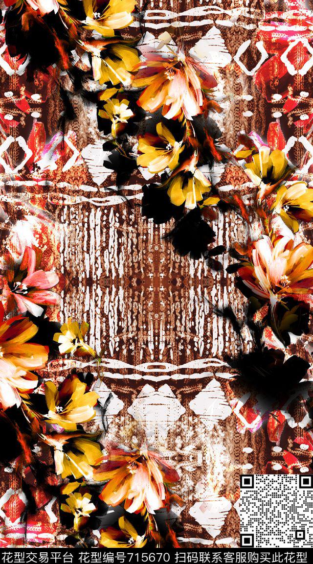 肌理不规则几何几何数码印花华亿平台下载（图片编号: 715670） - 瓦栏（Walan）