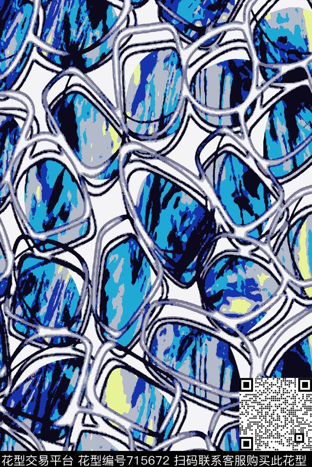 色块小方块不规则几何数码印花华亿平台下载（图片编号: 715672） - 瓦栏（Walan）