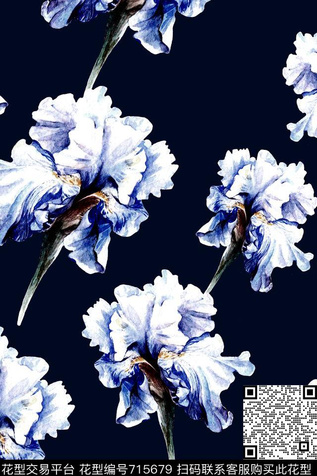 大花牡丹玫瑰数码印花华亿平台下载（图片编号: 715679） - 瓦栏（Walan）