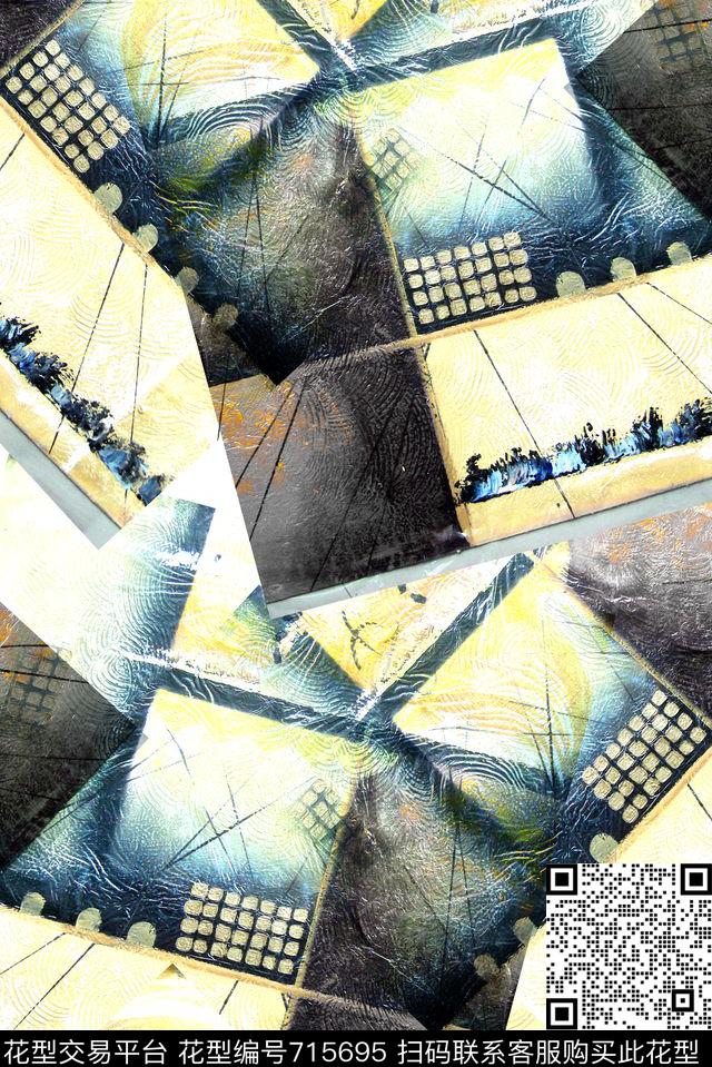 几何未来几何色彩肌理数码印花华亿平台下载（图片编号: 715695） - 瓦栏（Walan）