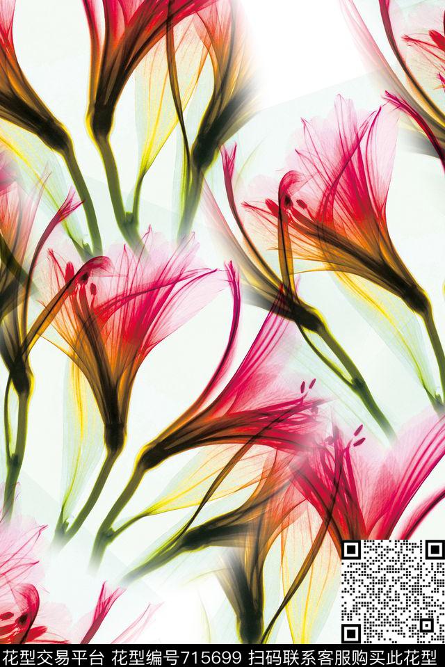 大花牡丹玫瑰数码印花华亿平台下载（图片编号: 715699） - 瓦栏（Walan）