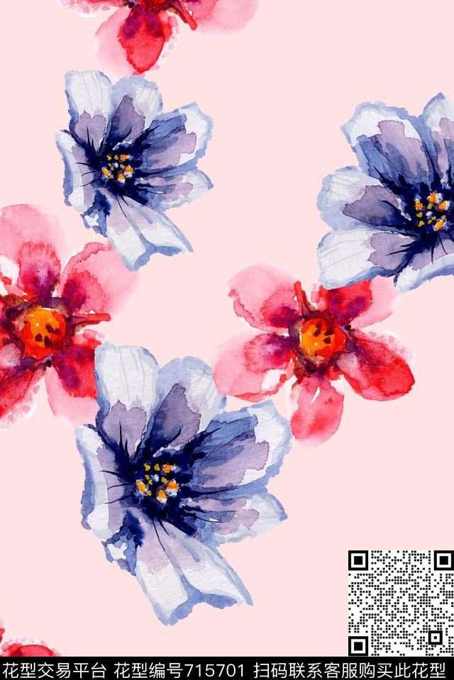 大花牡丹玫瑰数码印花华亿平台下载（图片编号: 715701） - 瓦栏（Walan）