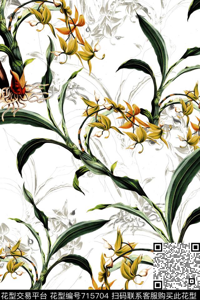 大花牡丹玫瑰数码印花华亿平台下载（图片编号: 715704） - 瓦栏（Walan）