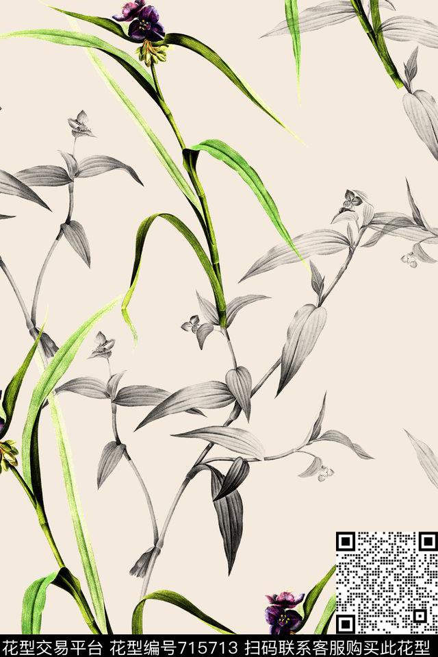 大花牡丹玫瑰数码印花华亿平台下载（图片编号: 715713） - 瓦栏（Walan）