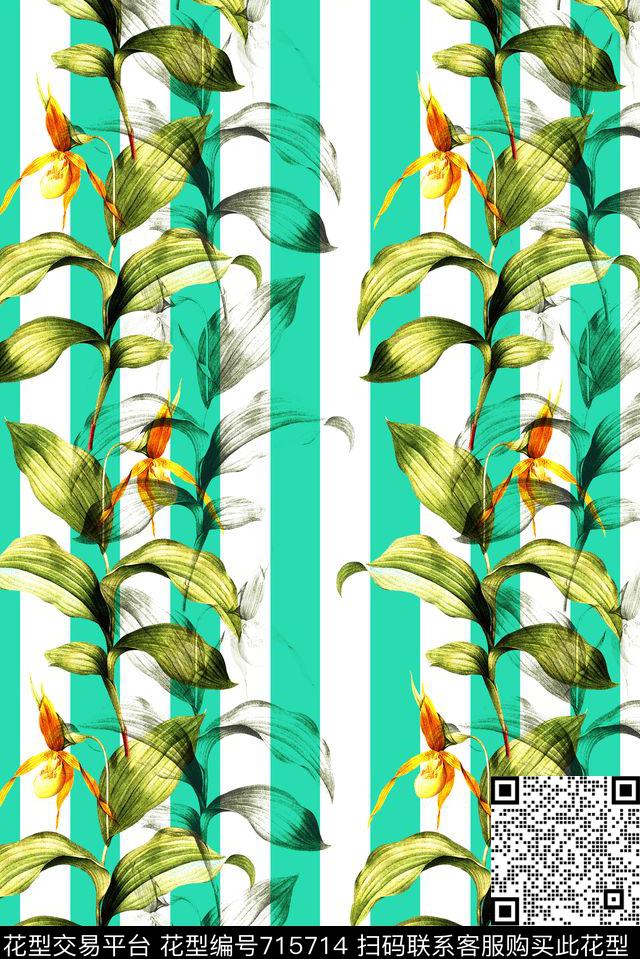 花卉大花苏格兰格数码印花华亿平台下载（图片编号: 715714） - 瓦栏（Walan）