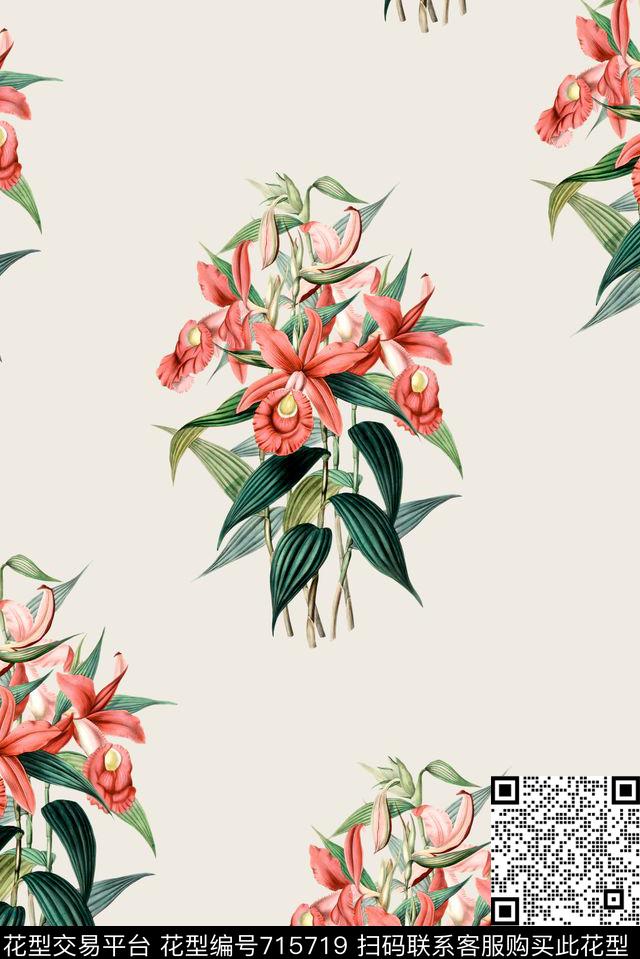 大花牡丹玫瑰数码印花华亿平台下载（图片编号: 715719） - 瓦栏（Walan）