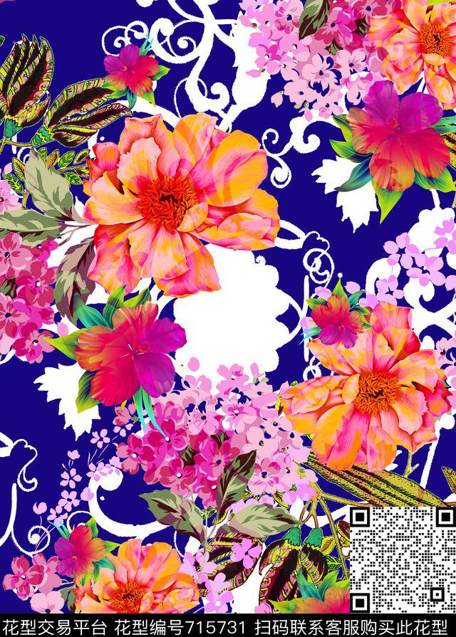 乱花小碎花花朵数码印花华亿平台下载（图片编号: 715731） - 瓦栏（Walan）