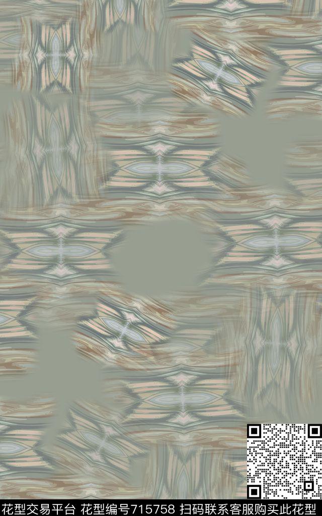 迷彩条纹抽象花卉抽象时尚数码印花华亿平台下载（图片编号: 715758） - 瓦栏（Walan）