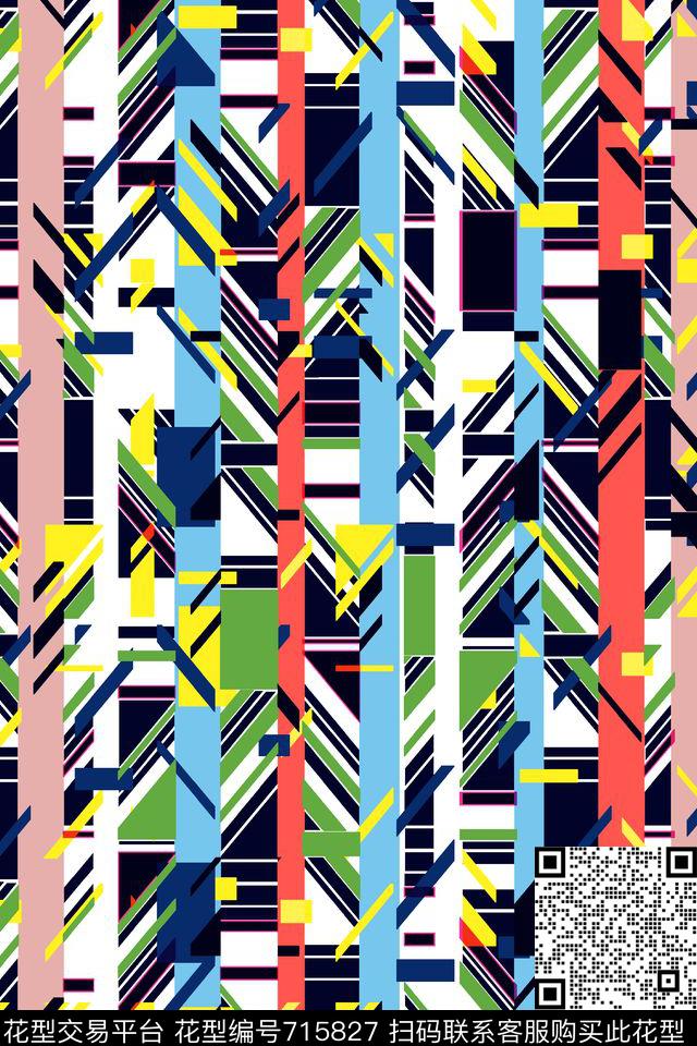 小方块不规则几何三角形传统印花华亿平台下载（图片编号: 715827） - 瓦栏（Walan）