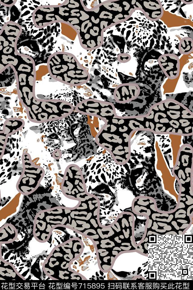 豹纹迷彩豹子数码印花华亿平台下载（图片编号: 715895） - 瓦栏（Walan）