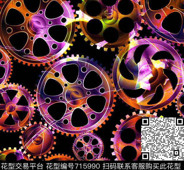 机械齿轮精品数码印花华亿平台下载（图片编号: 715990） - 瓦栏（Walan）