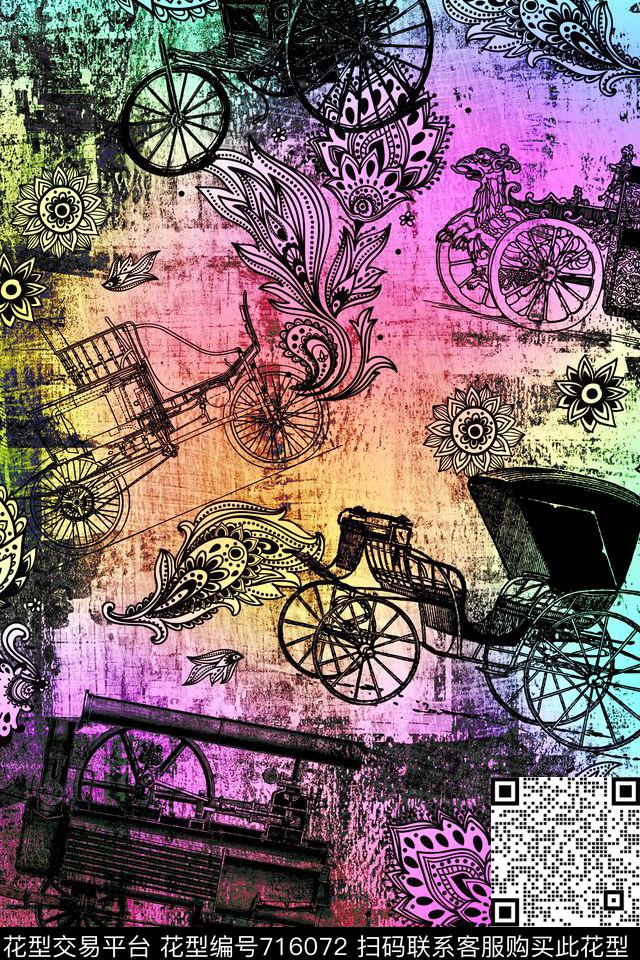 肌理复古英伦数码印花华亿平台下载（图片编号: 716072） - 瓦栏（Walan）