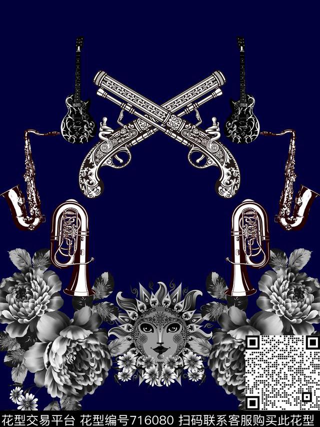 欧式大牌花卉数码印花华亿平台下载（图片编号: 716080） - 瓦栏（Walan）