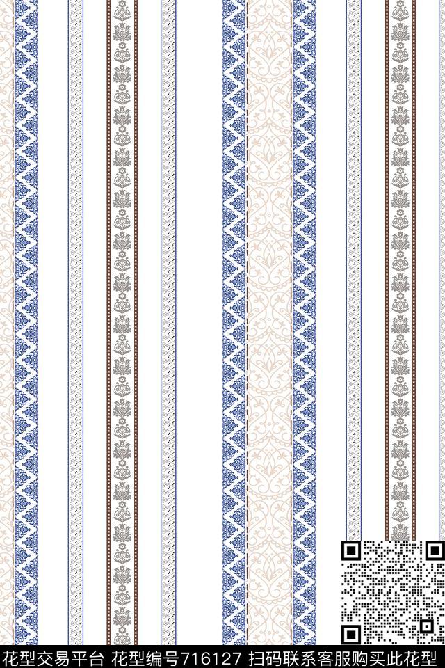 休闲民族风条纹传统印花华亿平台下载（图片编号: 716127） - 瓦栏（Walan）